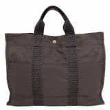 【6ee5919-k】エルメス トートバッグ エールラインMM キャンバス グレー シルバー金具【中古】メンズ レディース ユニセックス