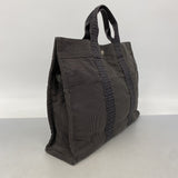 【6ee5919-k】エルメス トートバッグ エールラインMM キャンバス グレー シルバー金具【中古】メンズ レディース ユニセックス