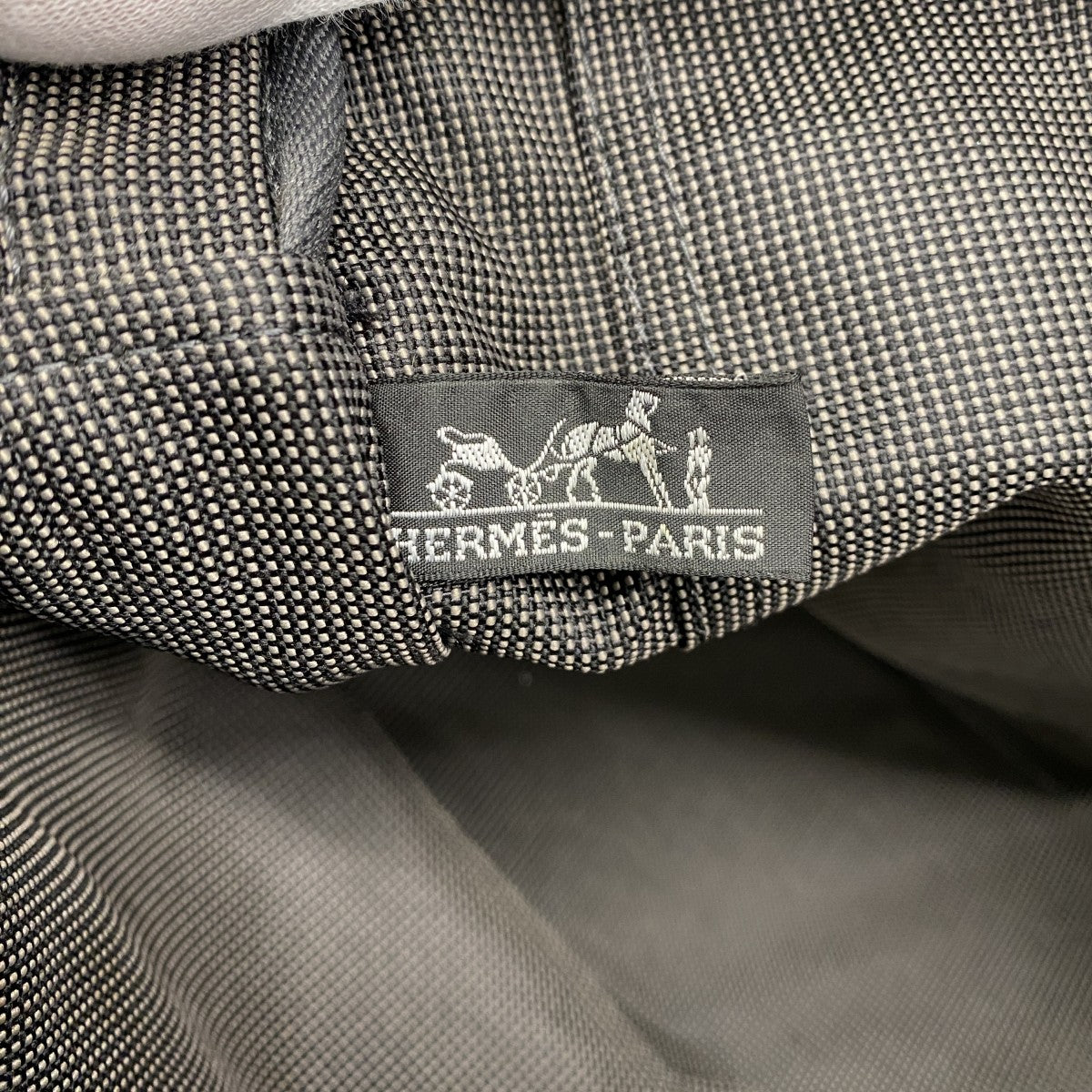 【6ee5919-k】エルメス トートバッグ エールラインMM キャンバス グレー シルバー金具【中古】メンズ レディース ユニセックス