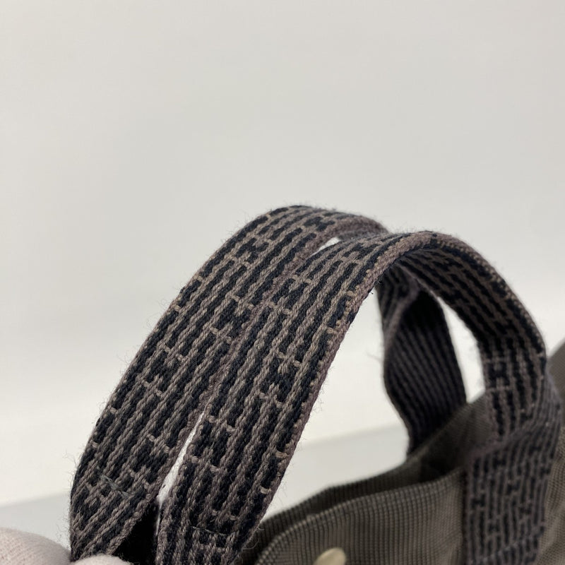 【6ee5919-k】エルメス トートバッグ エールラインMM キャンバス グレー シルバー金具【中古】メンズ レディース ユニセックス