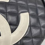 【6ee5924-k】シャネル トートバッグ カンボン ラムスキン ブラック シルバー金具【中古】レディース