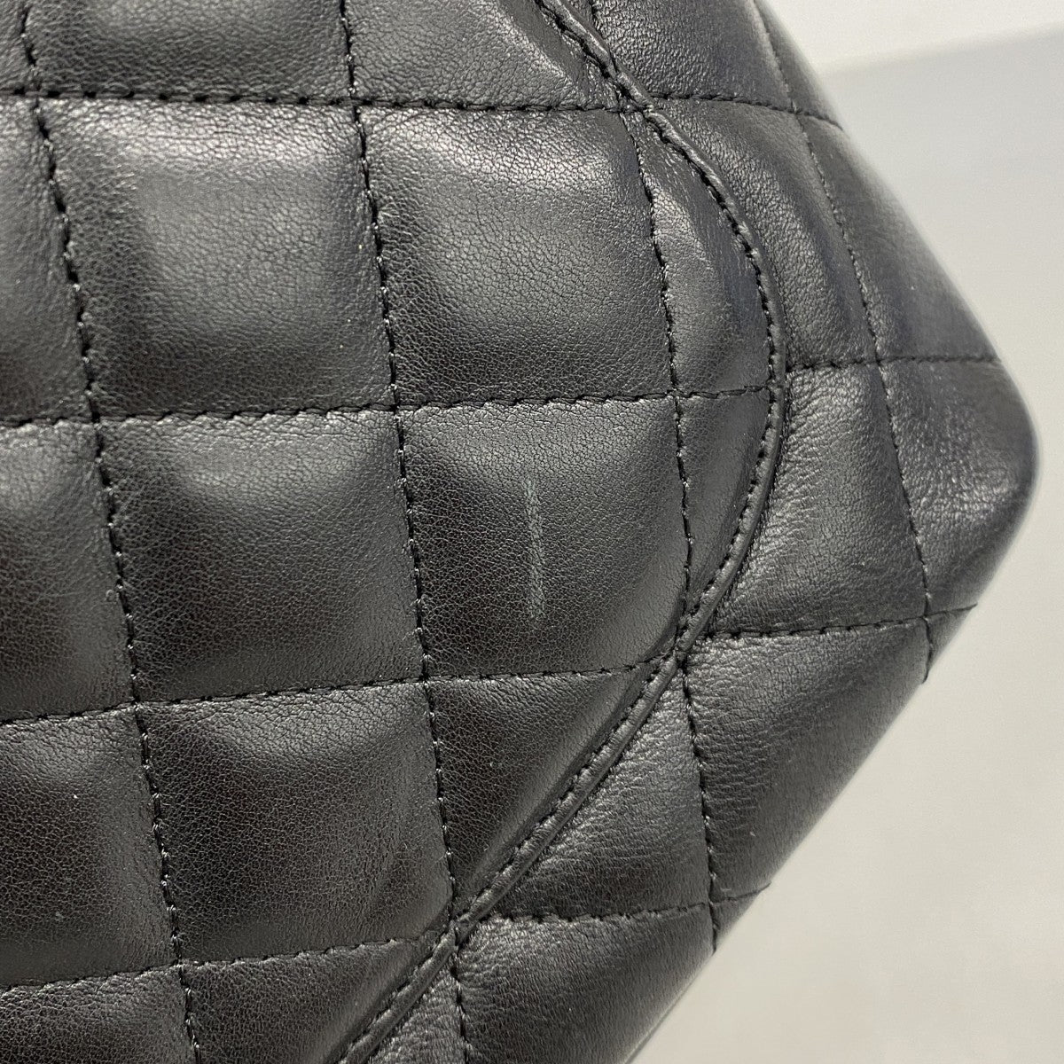 【6ee5924-k】シャネル トートバッグ カンボン ラムスキン ブラック シルバー金具【中古】レディース