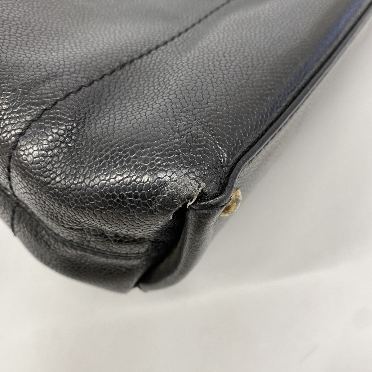 【6ee5925-k】シャネル トートバッグ キャビアスキン ブラック ゴールド金具【中古】レディース