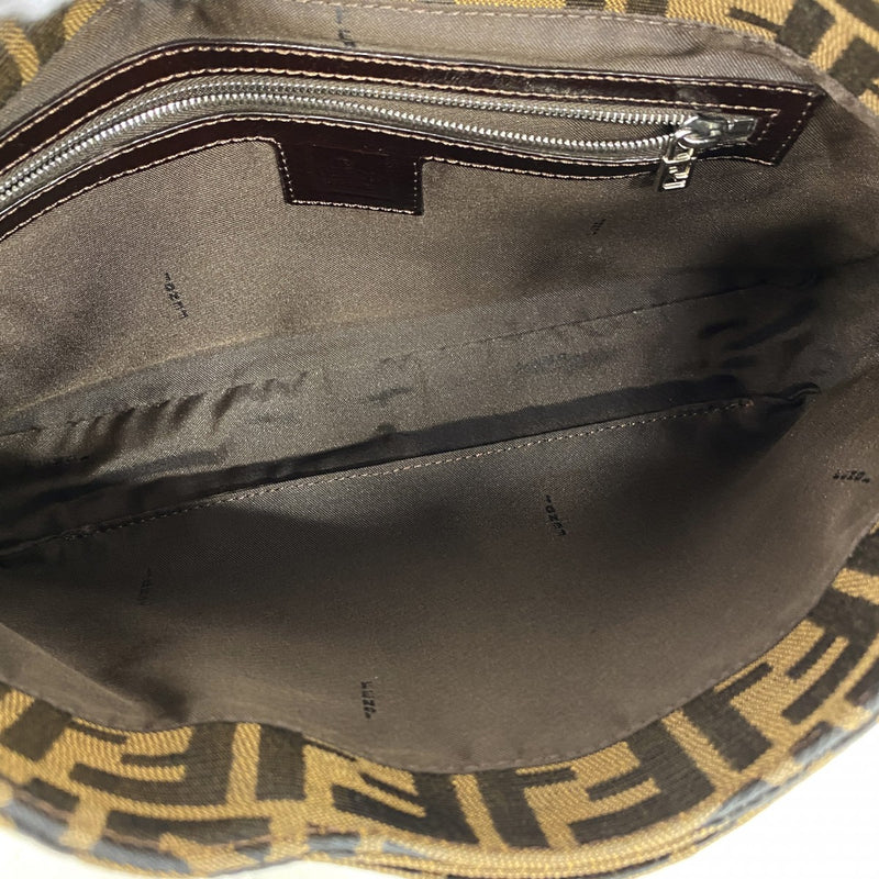 【6ee5928】フェンディ ハンドバッグ ズッカ ナイロンキャンバス ブラウン シルバー金具【中古】レディース