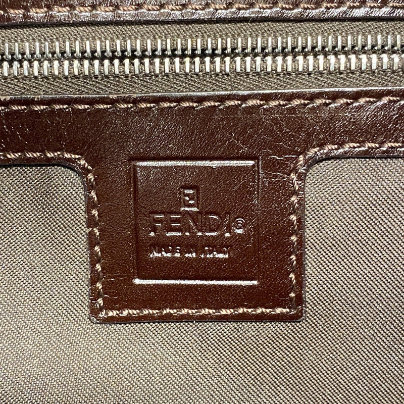 【6ee5928】フェンディ ハンドバッグ ズッカ ナイロンキャンバス ブラウン シルバー金具【中古】レディース