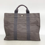 【6ee5952-k】エルメス トートバッグ エールラインMM キャンバス グレー シルバー金具【中古】メンズ レディース ユニセックス