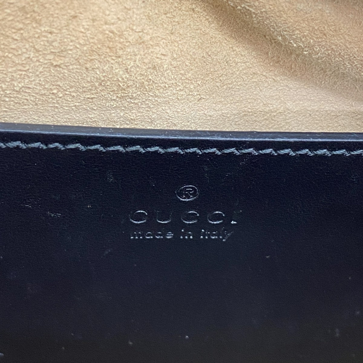 【6ee5964-k】グッチ ショルダーバッグ GGマーモント 447632 レザー ブラック ゴールド金具【中古】レディース