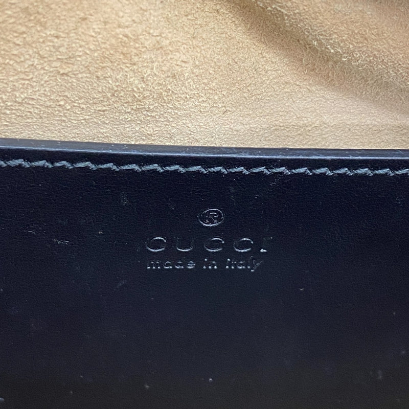【6ee5964-k】グッチ ショルダーバッグ GGマーモント 447632 レザー ブラック ゴールド金具【中古】レディース