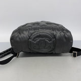 【6ee5982-k】シャネル リュック・デイパック ドゥドゥーヌ ナイロン ブラック シルバー金具【中古】レディース