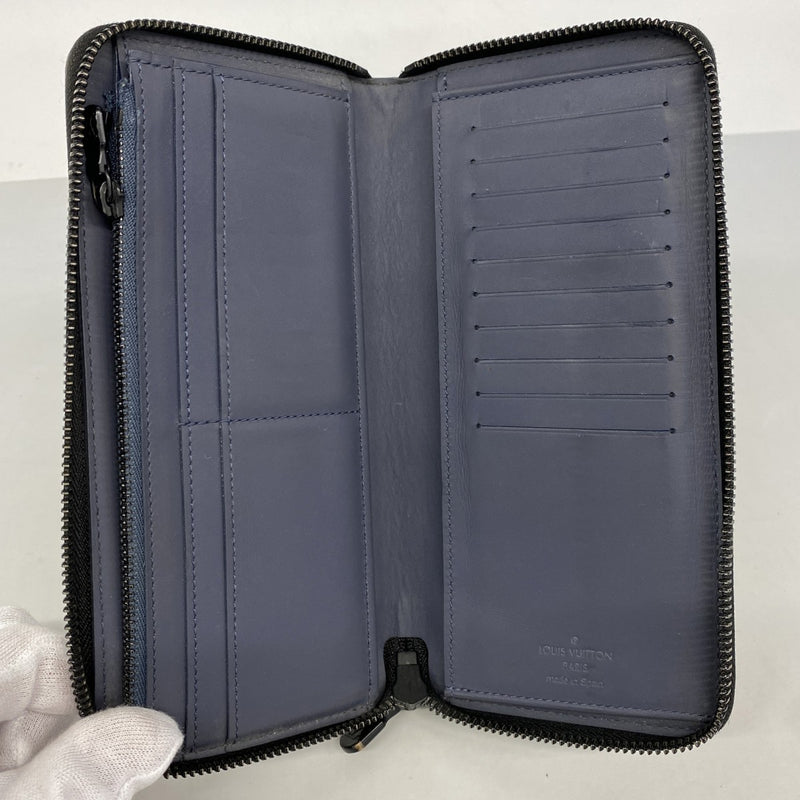 ★SALE【6ee5988-k】ルイヴィトン 長財布 モノグラム・シャドウ ジッピーウォレットヴェルティカル M80423 ネイビー【中古】メンズ