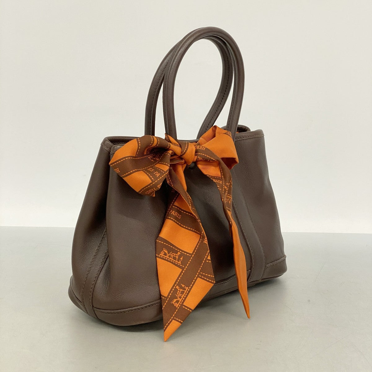 【6ee6021-h】エルメス ハンドバッグ ガーデンツイリーTTPM スイフト ハバナ シルバー金具 □I刻印【中古】レディース