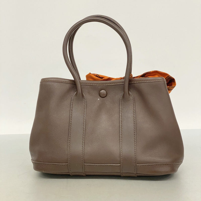 【6ee6021-h】エルメス ハンドバッグ ガーデンツイリーTTPM スイフト ハバナ シルバー金具 □I刻印【中古】レディース