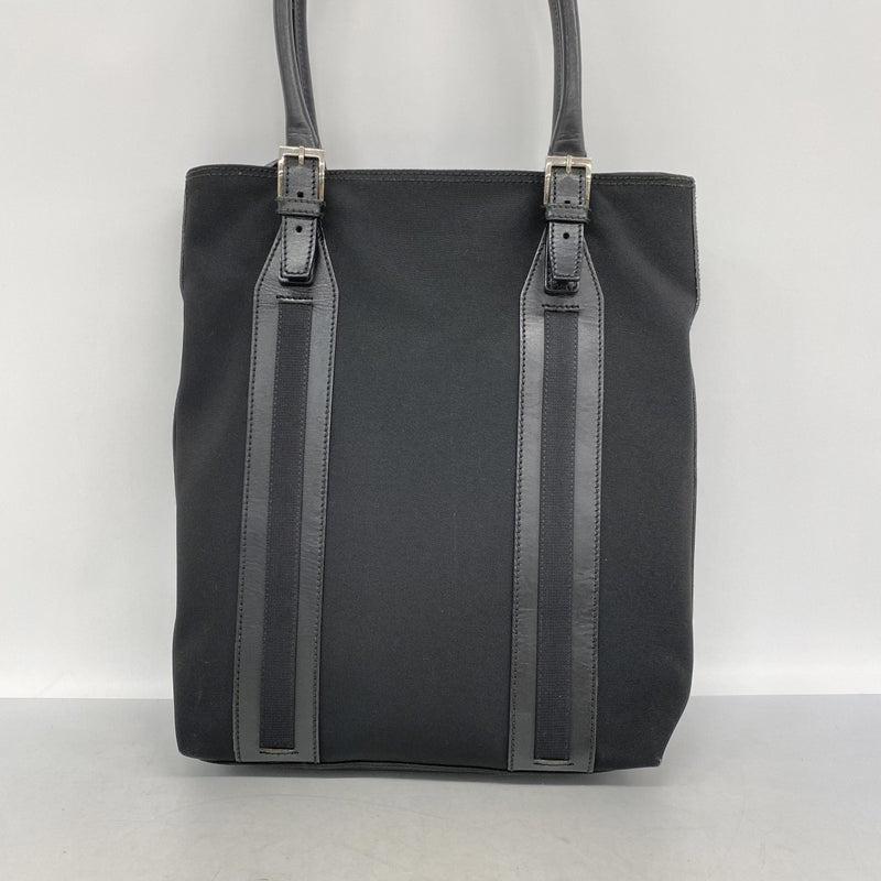 【6ee6023-k】グッチ トートバッグ 019 0451 ナイロン ブラック シルバー金具【中古】レディース
