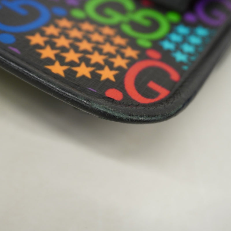 【6ee6059-k】グッチ ウエストバッグ GGサイケデリック 598113 PVC ブラック マルチカラー シルバー金具【中古】メンズ