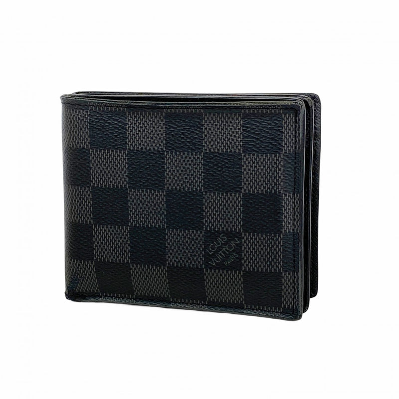 【6ee6077-k】ルイヴィトン 財布 ダミエ・グラフィット ポルトフォイユアメリゴNM N60053 ブラック グレー【中古】メンズ