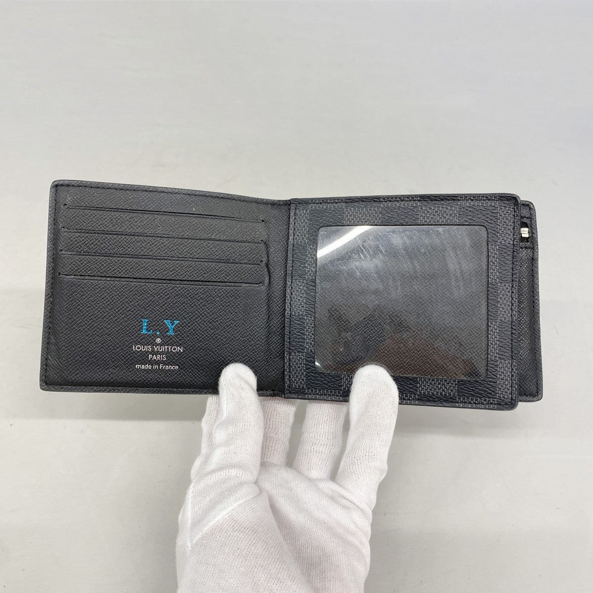【6ee6077-k】ルイヴィトン 財布 ダミエ・グラフィット ポルトフォイユアメリゴNM N60053 ブラック グレー【中古】メンズ