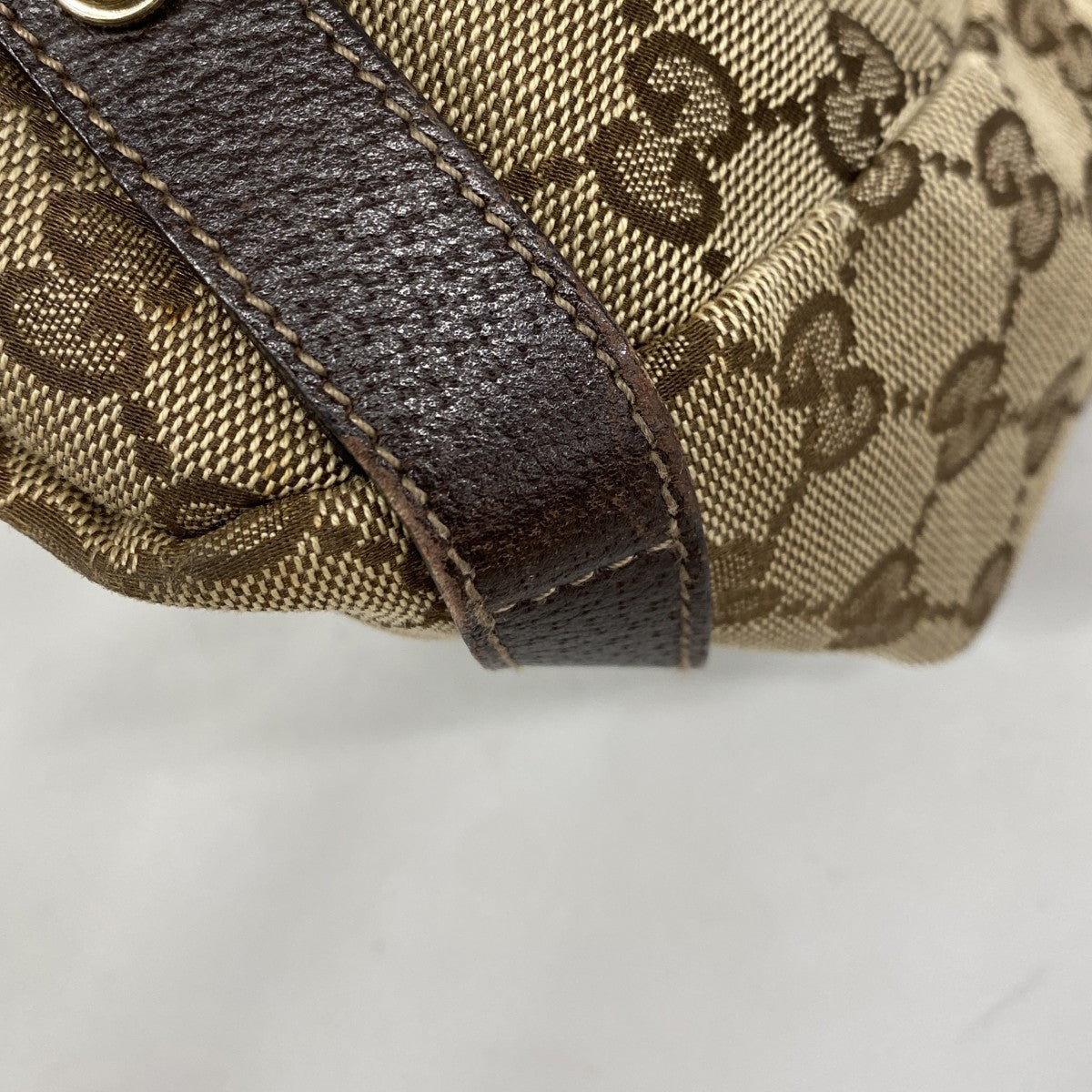 【6ee6098-k】グッチ トートバッグ GGキャンバス 130736 キャンバス ベージュ シャンパンゴールド金具【中古】レディース
