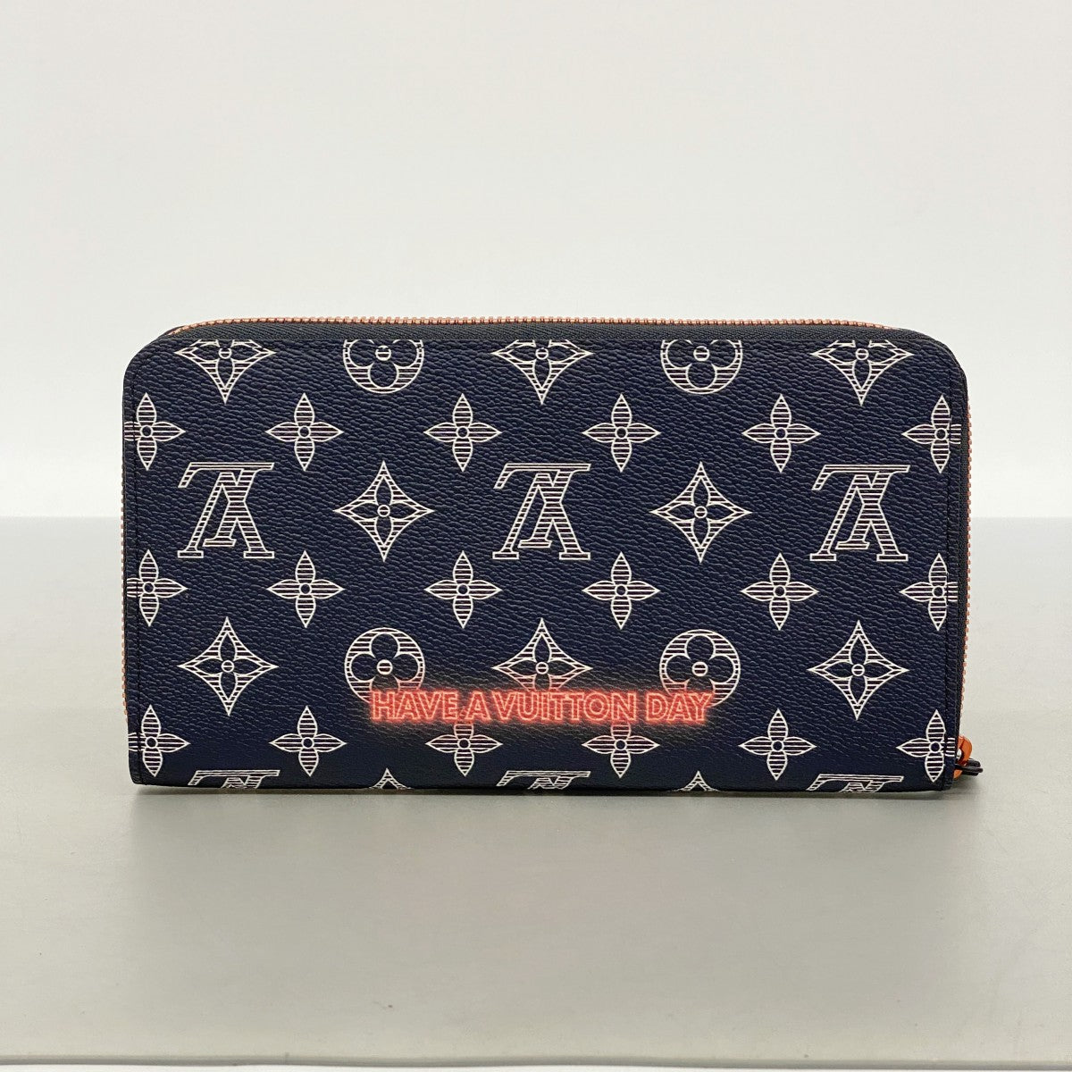 【6ee6111-k】ルイヴィトン 長財布 モノグラム・インク/アップサイドダウン ジッピーオーガナイザーNM M62931 ネイビー【中古】メンズ