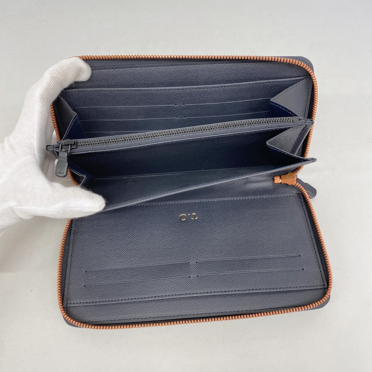 【6ee6111-k】ルイヴィトン 長財布 モノグラム・インク/アップサイドダウン ジッピーオーガナイザーNM M62931 ネイビー【中古】メンズ