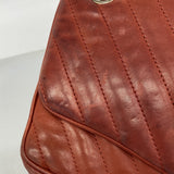 ★SALE【6ee6169-k】シャネル ショルダーバッグ Wチェーン シェブロン/ライオン ラムスキン レッド シルバー金具【中古】レディース