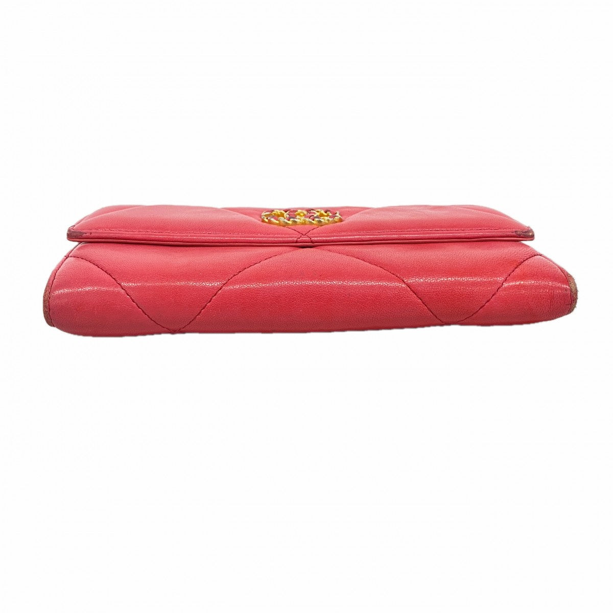★SALE【6ee6171-k】シャネル 長財布 シャネル19 ラムスキン ピンク ゴールド金具【中古】レディース