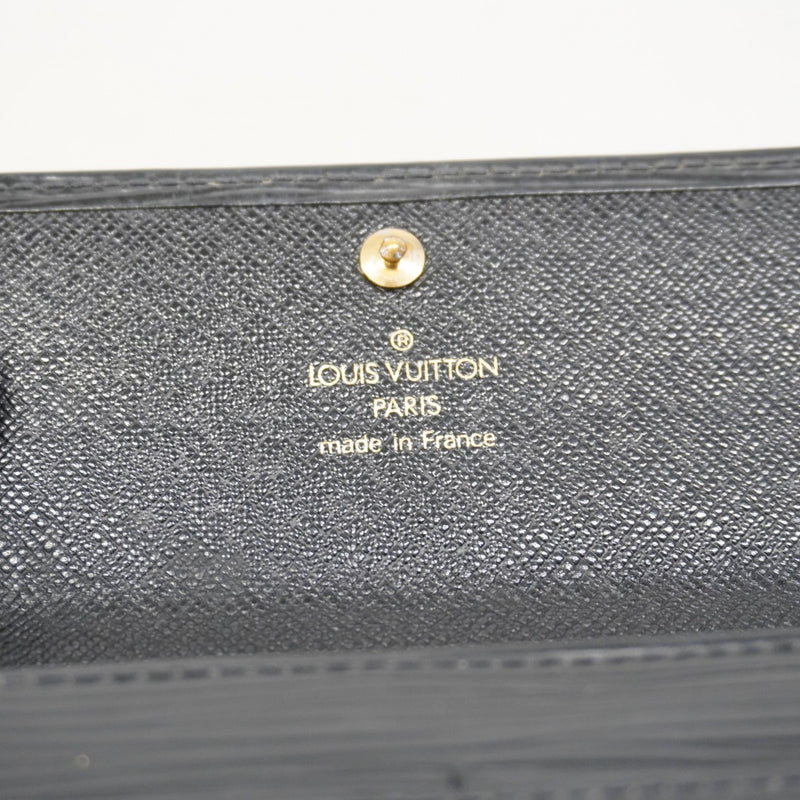 【6ee6192-k】ルイヴィトン 長財布 エピ ポシェットポルトモネクレディ M63592 ノワール【中古】レディース