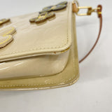 【6ee6205-k】ルイヴィトン ポーチ ヴェルニ フラワーレキシントン M92246 ベージュ【中古】レディース