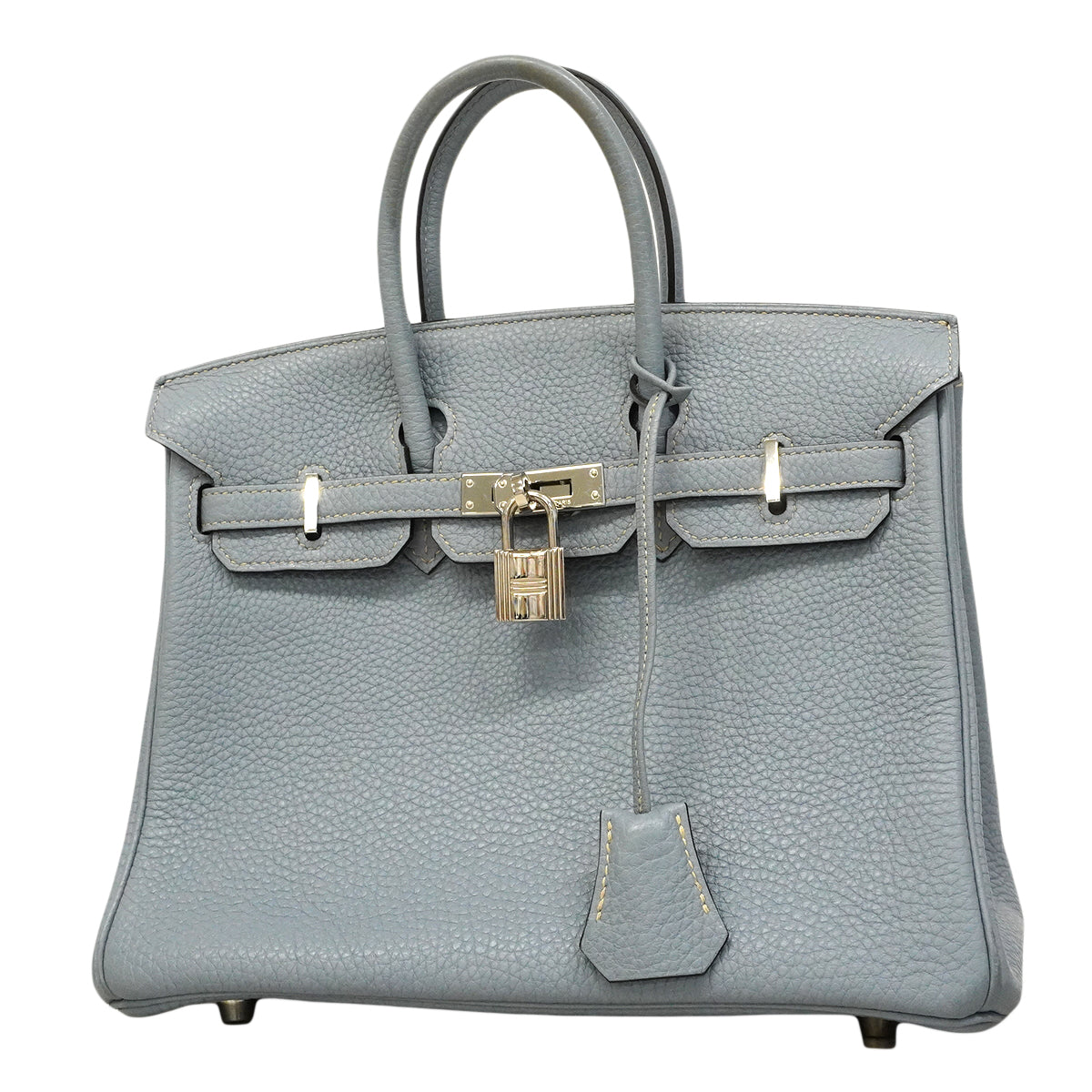 【6ee6258】エルメス ハンドバッグ バーキン25 トゴ ブルーラン シルバー金具 □Q刻印【中古】レディース