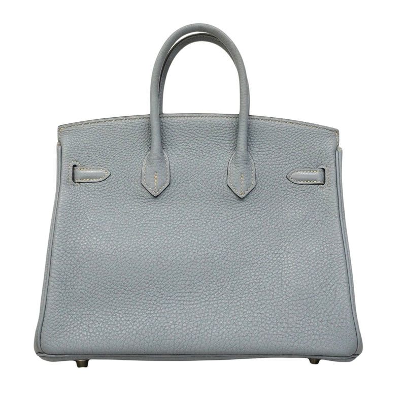 【6ee6258】エルメス ハンドバッグ バーキン25 トゴ ブルーラン シルバー金具 □Q刻印【中古】レディース