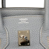 【6ee6258】エルメス ハンドバッグ バーキン25 トゴ ブルーラン シルバー金具 □Q刻印【中古】レディース