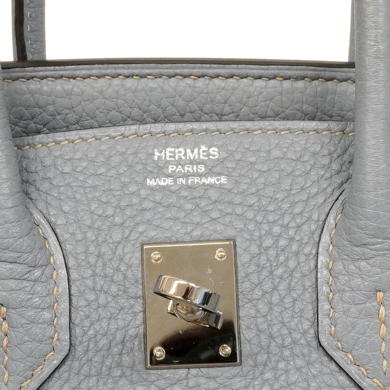 【6ee6258】エルメス ハンドバッグ バーキン25 トゴ ブルーラン シルバー金具 □Q刻印【中古】レディース