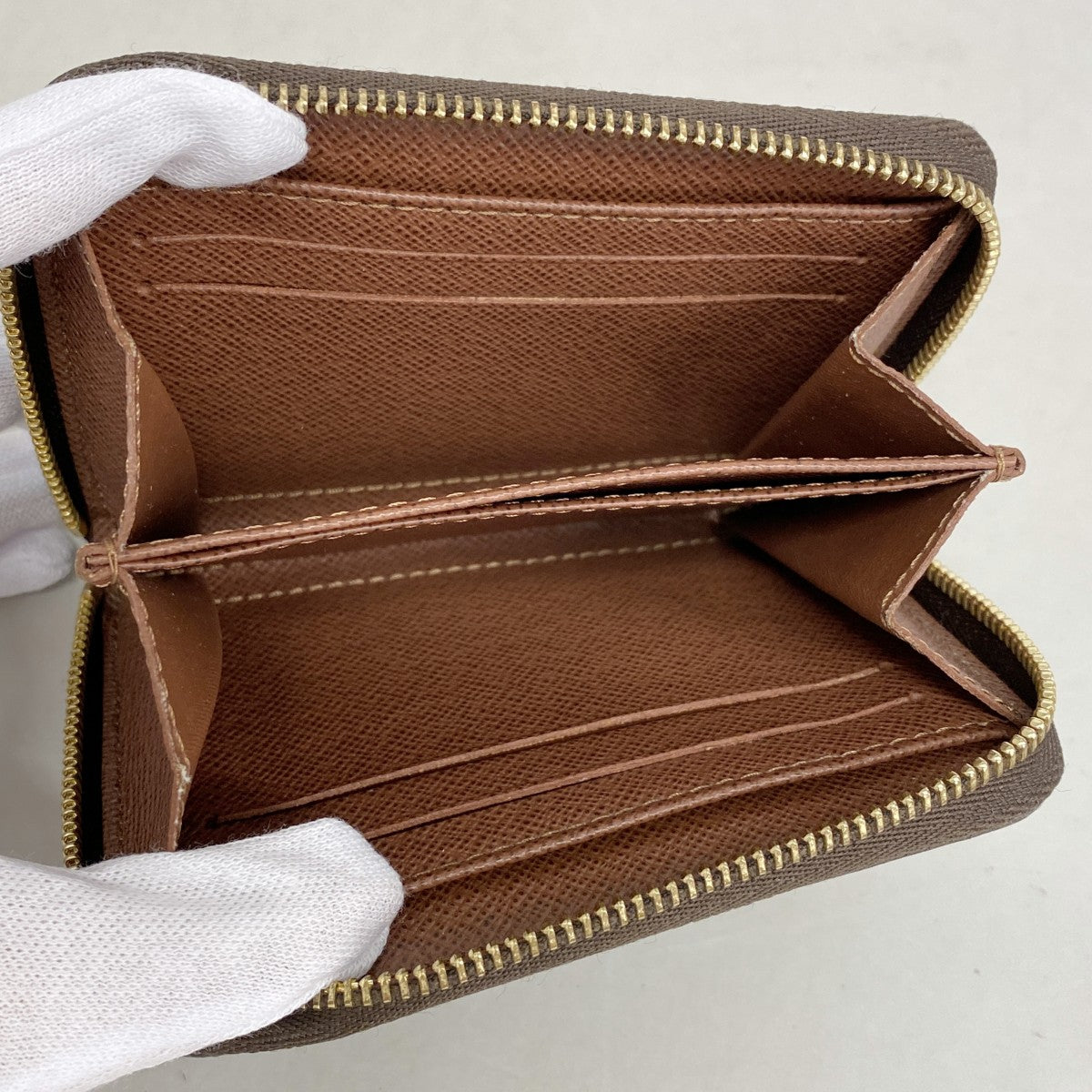 【6ee6279】ルイヴィトン コインケース モノグラム ジッピーコインパース M60067 ブラウン【中古】レディース