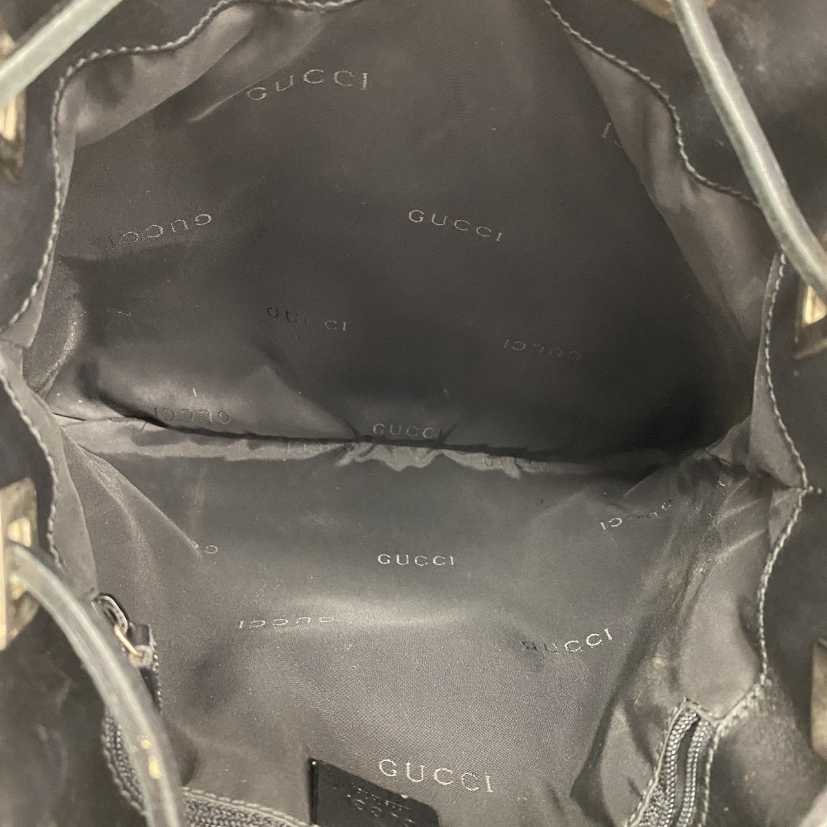 【6ee6287-k】グッチ ショルダーバッグ GGキャンバス 001 4021 キャンバス ブラック シルバー金具【中古】レディース