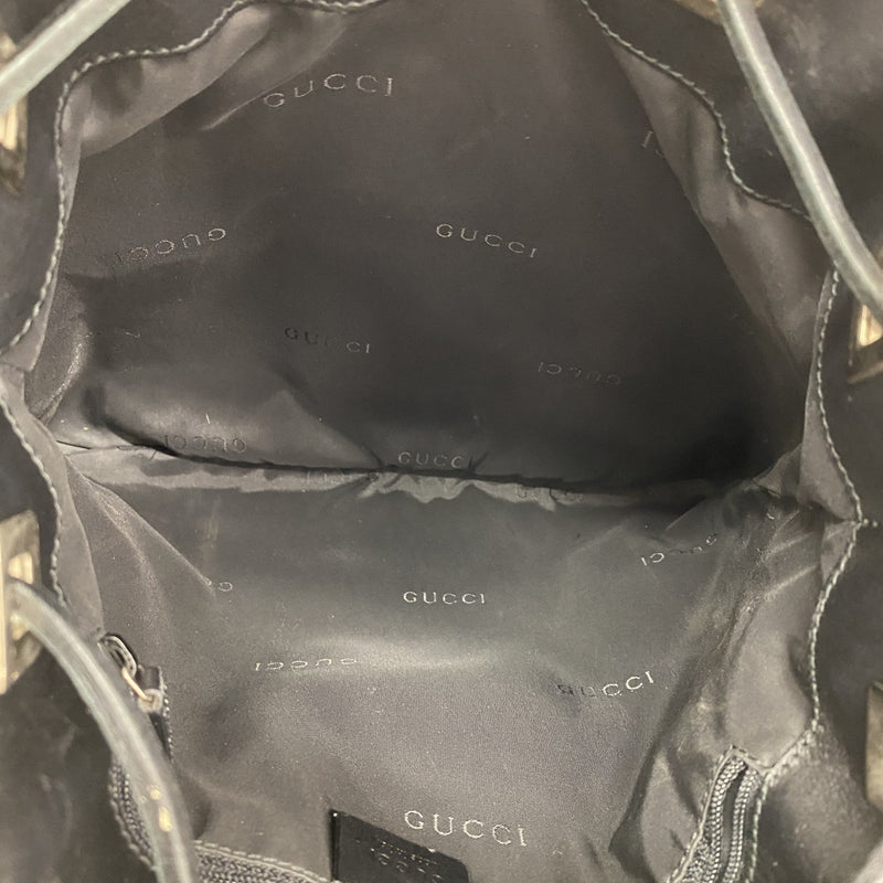 【6ee6287-k】グッチ ショルダーバッグ GGキャンバス 001 4021 キャンバス ブラック シルバー金具【中古】レディース
