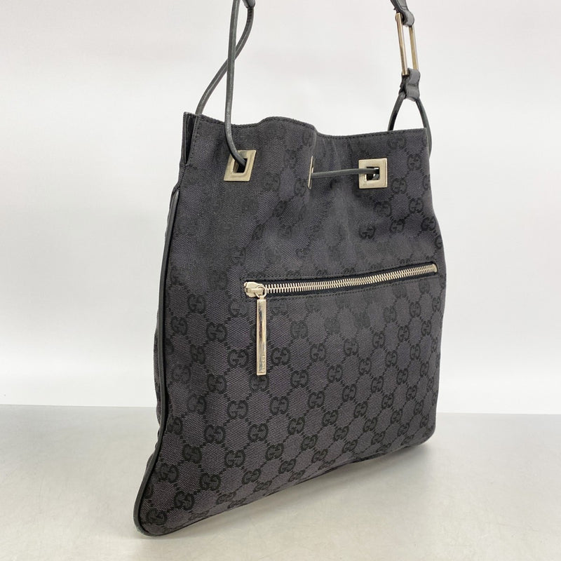 【6ee6287-k】グッチ ショルダーバッグ GGキャンバス 001 4021 キャンバス ブラック シルバー金具【中古】レディース