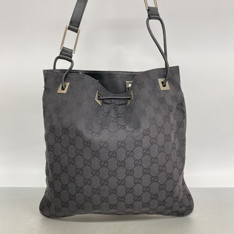 【6ee6287-k】グッチ ショルダーバッグ GGキャンバス 001 4021 キャンバス ブラック シルバー金具【中古】レディース