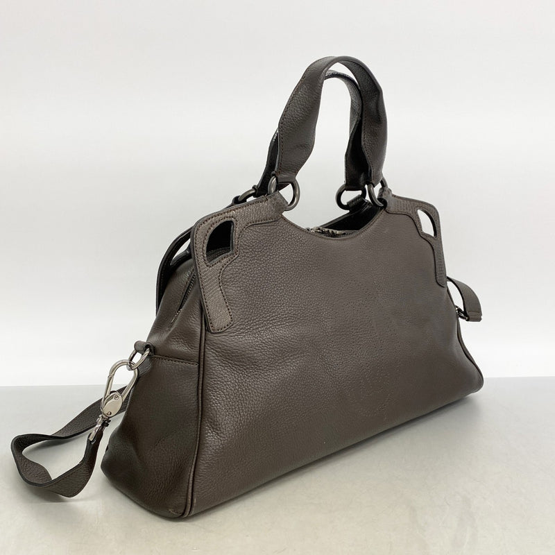 【6ee6319】カルティエ ハンドバッグ マルチェロ レザー ブラウン シルバー金具 2wayバッグ【中古】レディース