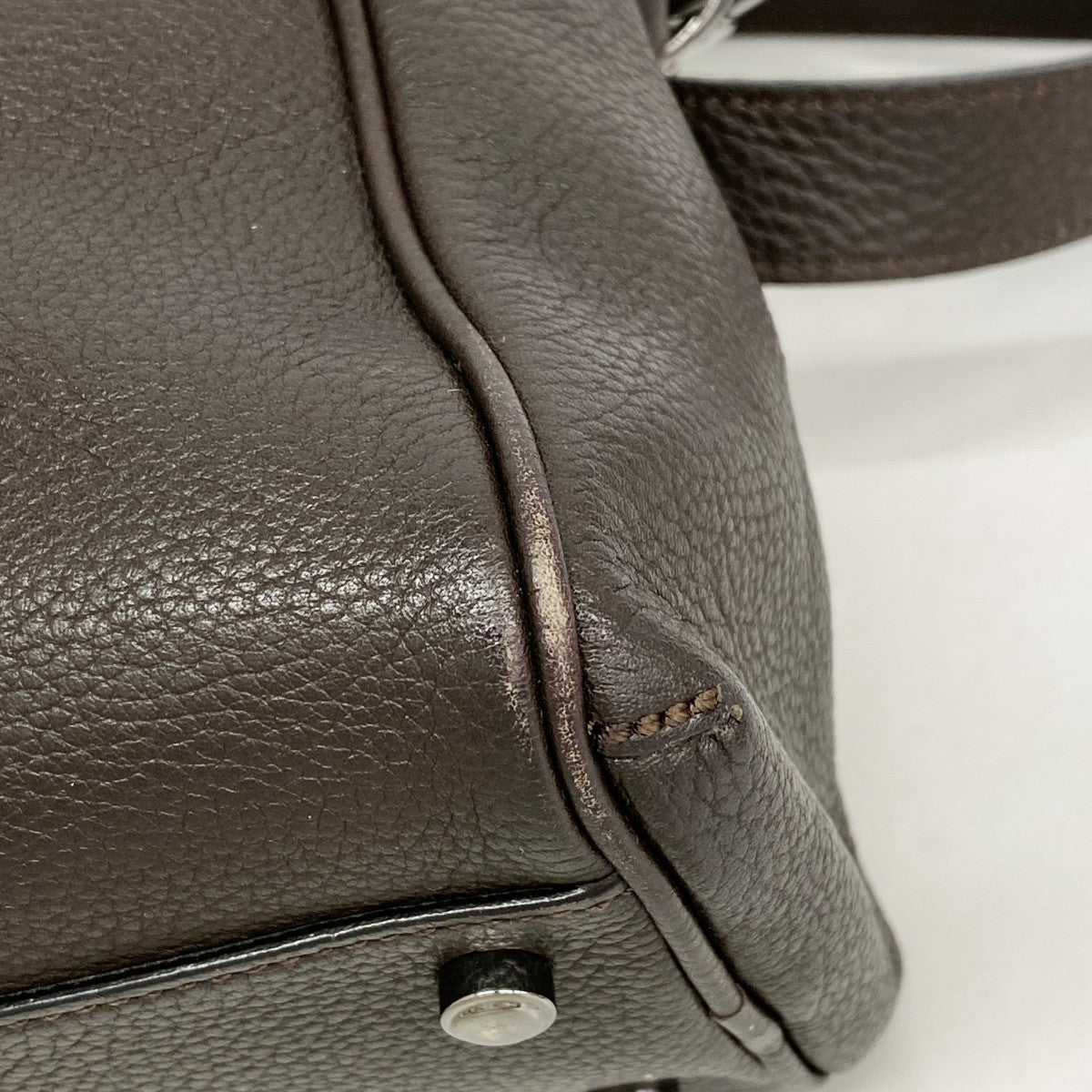 【6ee6319】カルティエ ハンドバッグ マルチェロ レザー ブラウン シルバー金具 2wayバッグ【中古】レディース