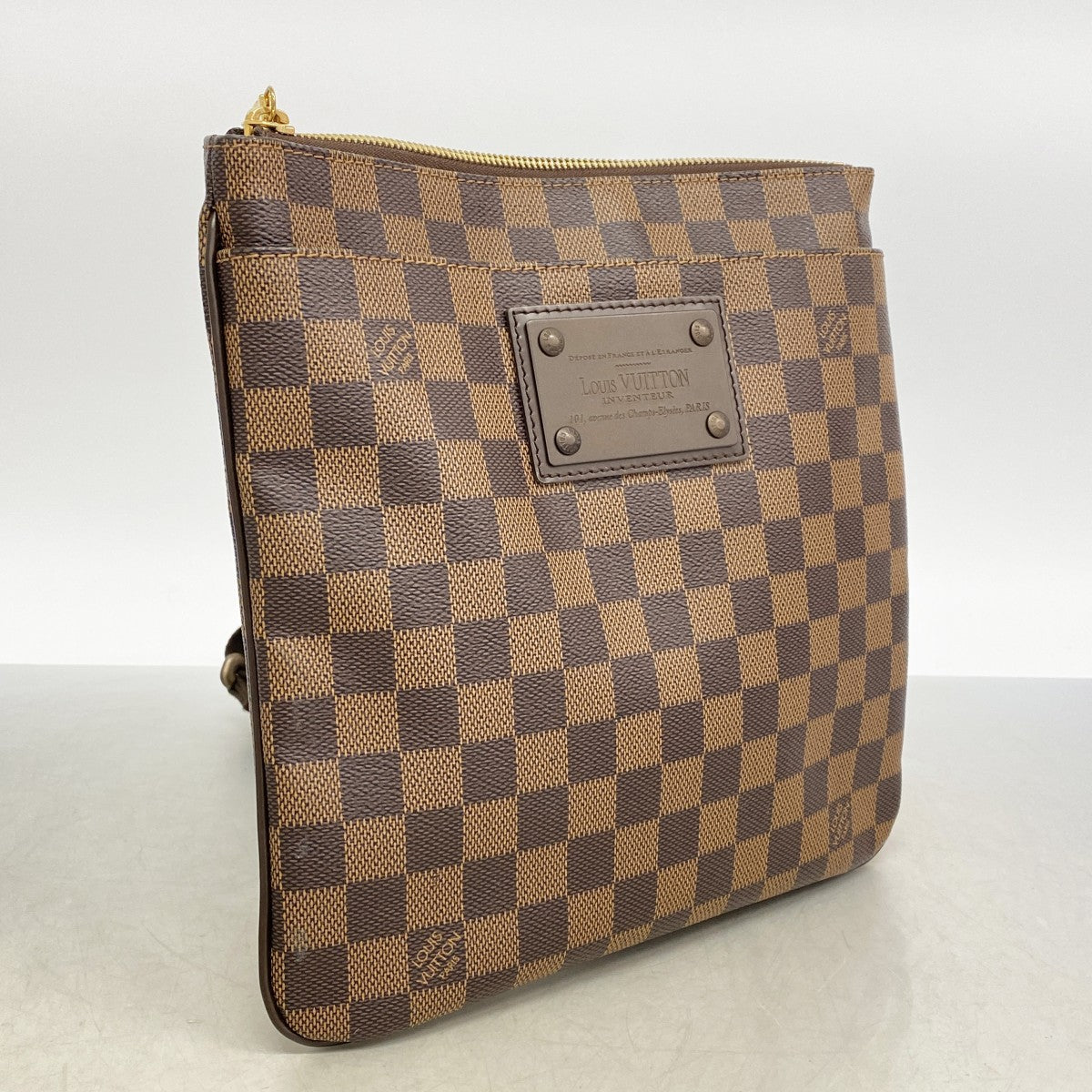 【6ee6336】ルイヴィトン ショルダーバッグ ダミエ ポシェットプラットブルックリン N41100 エベヌ【中古】メンズ