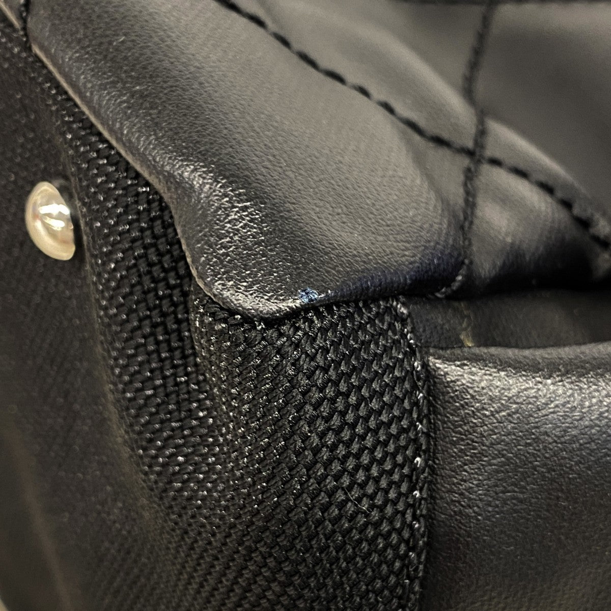 【6ee6344-k】シャネル トートバッグ パリビアリッツ レザー キャンバス ブラック シルバー金具【中古】レディース