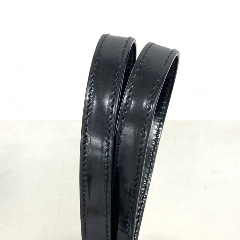 【6ee6345-k】グッチ ショルダーバッグ 001 3261 エナメル ブラック シルバー金具【中古】レディース