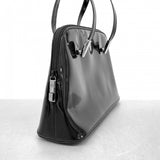 【6ee6345-k】グッチ ショルダーバッグ 001 3261 エナメル ブラック シルバー金具【中古】レディース