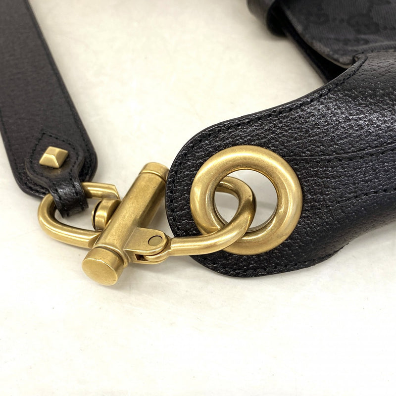 【6ee6346-k】グッチ ハンドバッグ GGキャンバス ニュージャッキー 120888 キャンバス ブラック ゴールド金具【中古】レディース