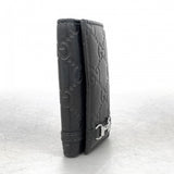 【6ee6347-k】グッチ キーケース グッチシマ ホースビット 245774 レザー ブラック シルバー金具【中古】メンズ レディース ユニセックス