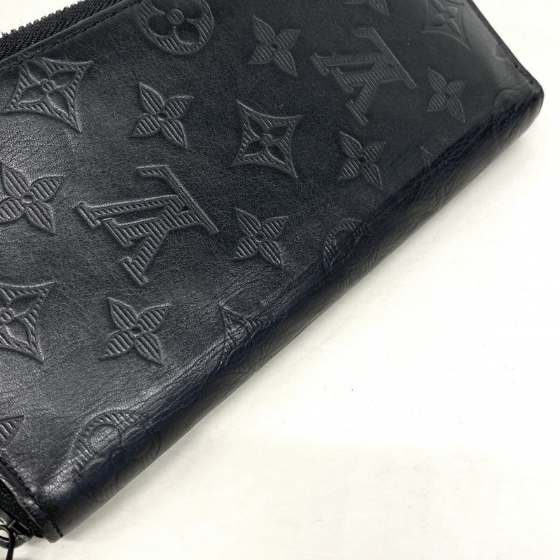 【6ee6349-k】ルイヴィトン 長財布 モノグラム・シャドウ ジッピーウォレットヴェルティカル M62902 ブラック【中古】メンズ