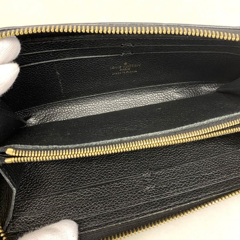 【6ee6351-k】ルイヴィトン 長財布 モノグラム・アンプラント ポルトフォイユクレマンス M60171 ノワール【中古】レディース