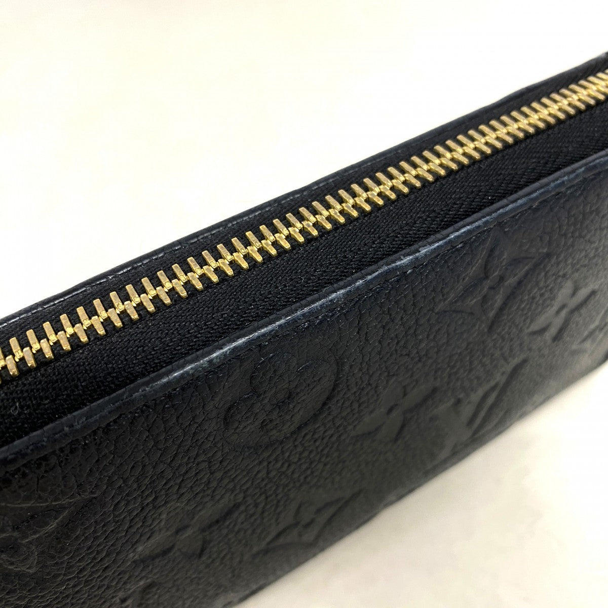 【6ee6351-k】ルイヴィトン 長財布 モノグラム・アンプラント ポルトフォイユクレマンス M60171 ノワール【中古】レディース
