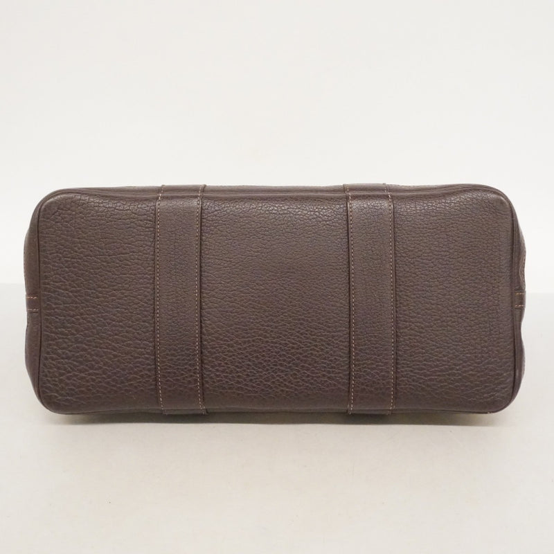 【6ee6368】エルメス トートバッグ ガーデンパーティPM トワルアッシュ ブラウン ベージュ シルバー金具 □N刻印【中古】レディース