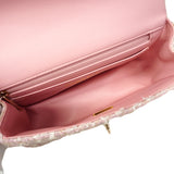 【6ee6415】シャネル ハンドバッグ マトラッセ トップハンドル ツイード ピンク シャンパンゴールド金具 2wayバッグ【中古】レディース
