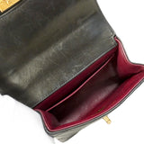 【6ee6417】シャネル ハンドバッグ マトラッセ 親子バッグ ラムスキン ブラック ゴールド金具【中古】レディース